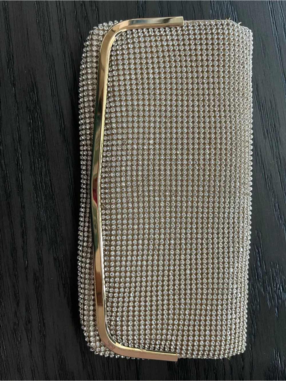 Lulu Townsend Crystal-Embellished Gold Frame Clutch purse